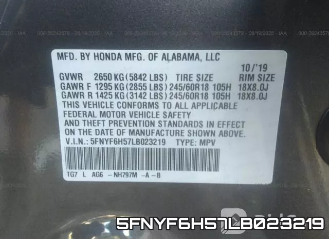 5FNYF6H57LB023219 фото 10
