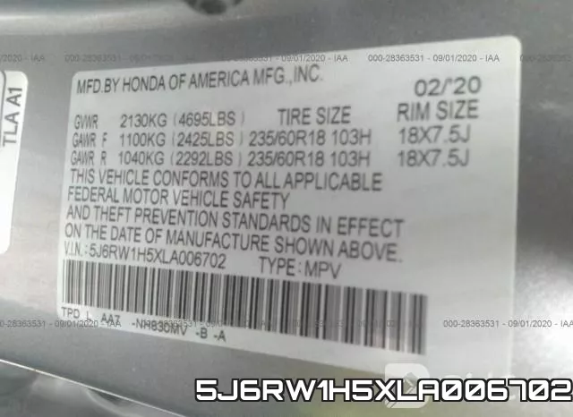 5J6RW1H5XLA006702 фото 10