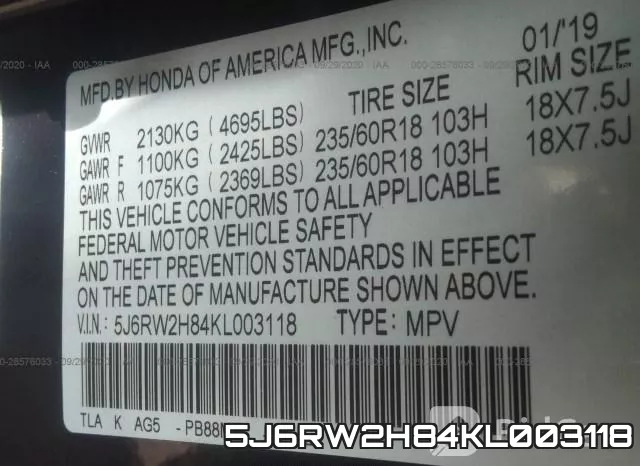 5J6RW2H84KL003118 фото 10