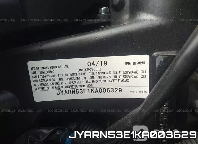 JYARN53E1KA003629 фото 2