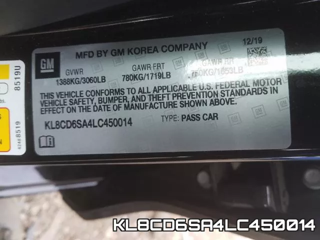KL8CD6SA4LC450014 фото 2