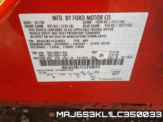 MAJ6S3KL1LC350033 фото 2