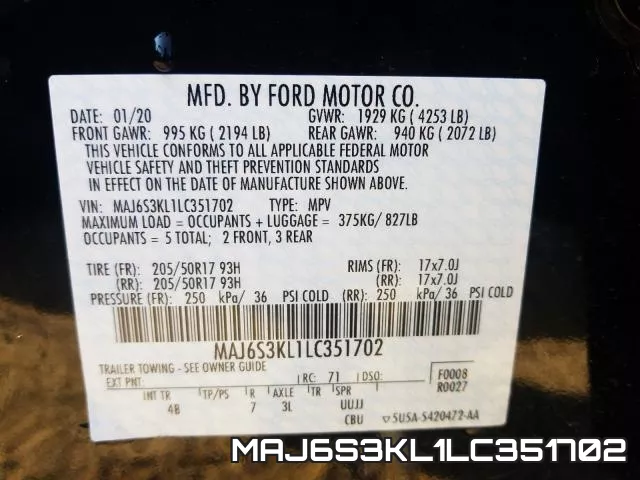 MAJ6S3KL1LC351702 фото 2