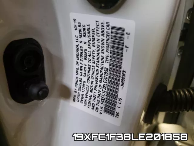 19XFC1F38LE201858 фото 2