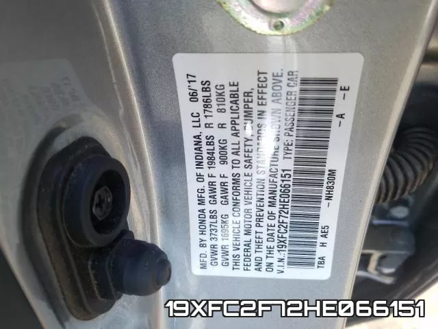 19XFC2F72HE066151 фото 2