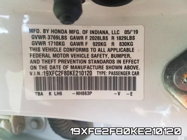 19XFC2F80KE210120 фото 2