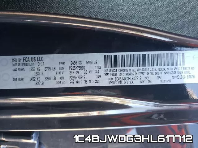 1C4BJWDG3HL617712 фото 2