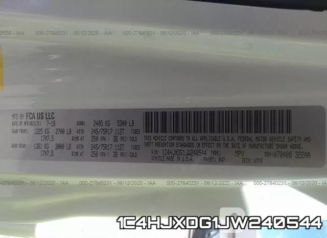 1C4HJXDG1JW240544 фото 10