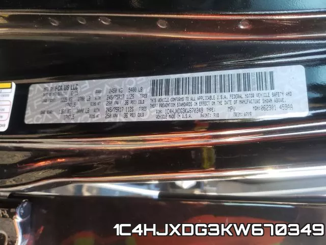1C4HJXDG3KW670349 фото 2