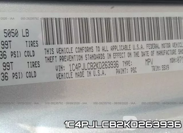 1C4PJLCB2KD263936 фото 9