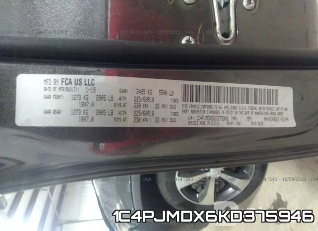 1C4PJMDX6KD375946 фото 10