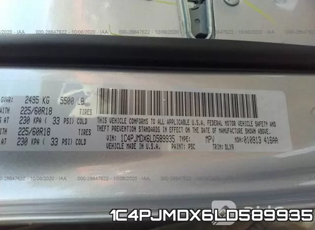 1C4PJMDX6LD589935 фото 9