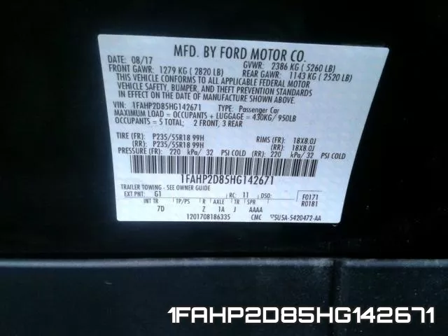 1FAHP2D85HG142671 фото 2