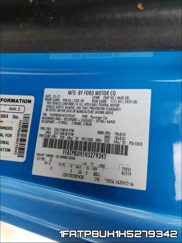 1FATP8UH1H5279342 фото 2