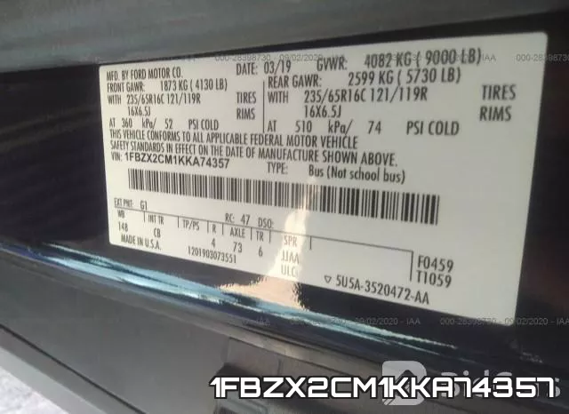 1FBZX2CM1KKA74357 фото 10