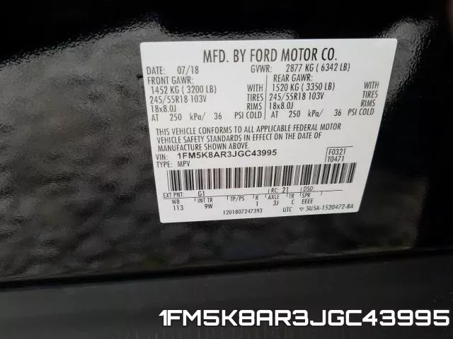 1FM5K8AR3JGC43995 фото 2