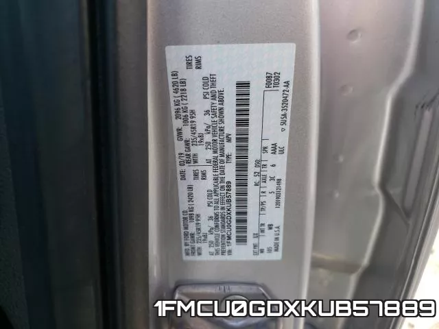 1FMCU0GDXKUB57889 фото 2
