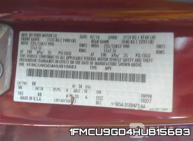 1FMCU9GD4HUB15683 фото 10