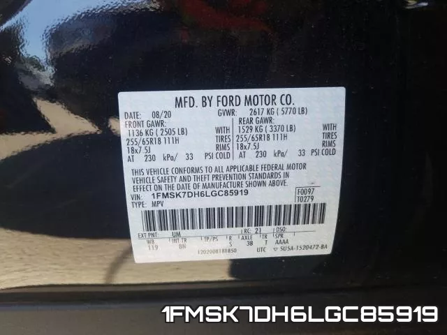 1FMSK7DH6LGC85919 фото 2