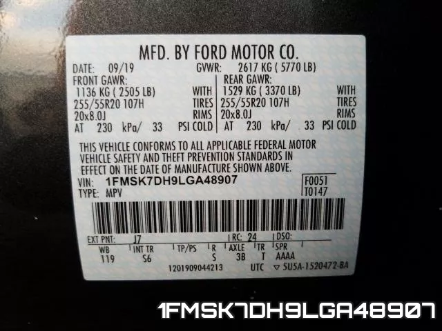 1FMSK7DH9LGA48907 фото 2
