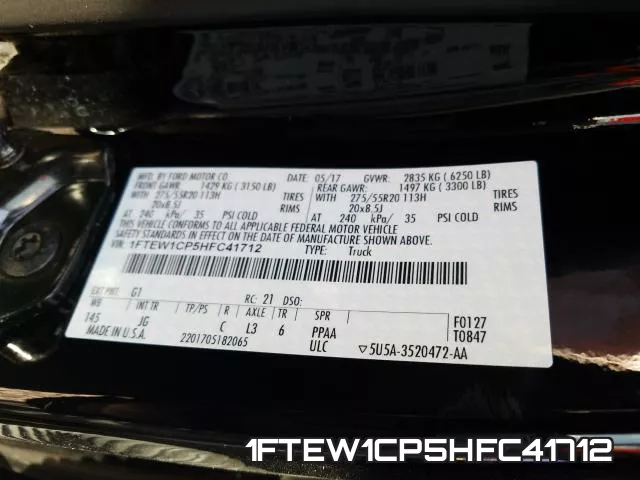 1FTEW1CP5HFC41712 фото 2