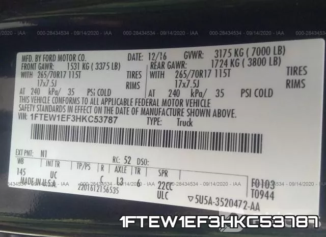 1FTEW1EF3HKC53787 фото 10
