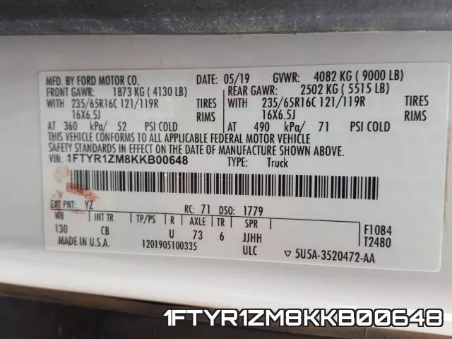 1FTYR1ZM8KKB00648 фото 2