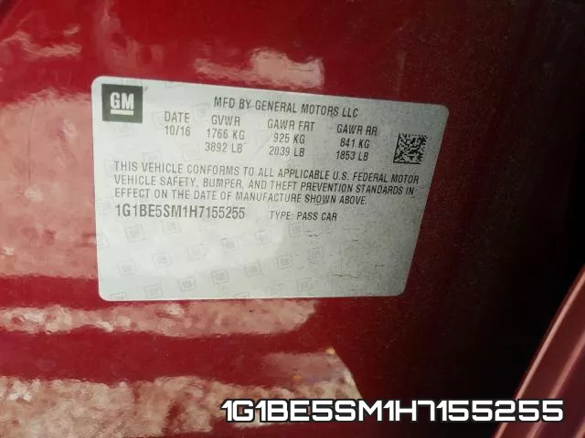 1G1BE5SM1H7155255 фото 2
