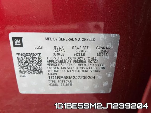 1G1BE5SM2J7239204 фото 2