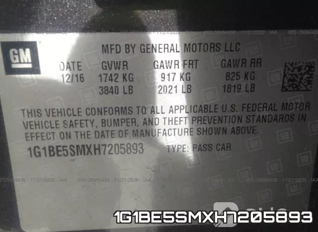 1G1BE5SMXH7205893 фото 10