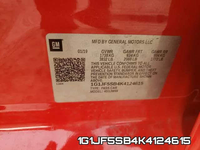 1G1JF5SB4K4124615 фото 2