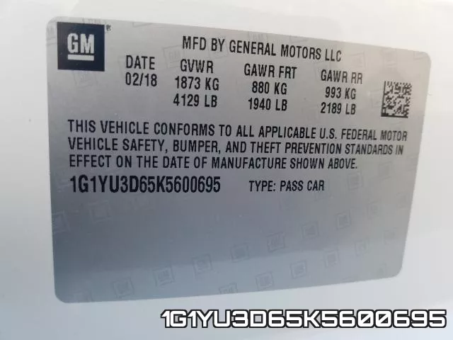 1G1YU3D65K5600695 фото 2