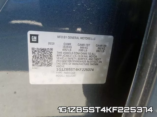 1G1ZB5ST4KF225374 фото 2