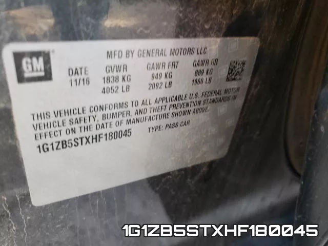 1G1ZB5STXHF180045 фото 2