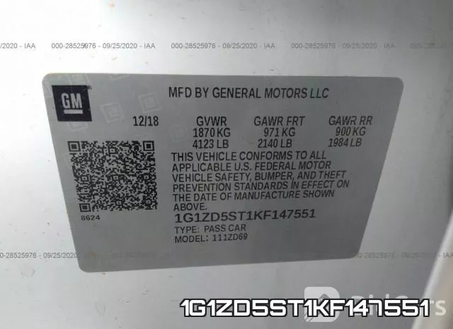 1G1ZD5ST1KF147551 фото 7