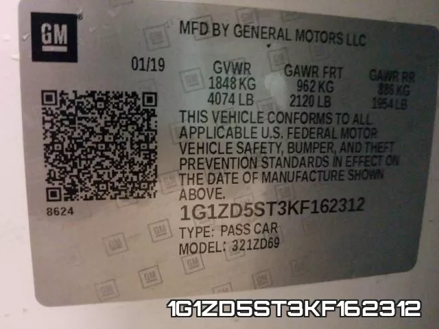 1G1ZD5ST3KF162312 фото 2