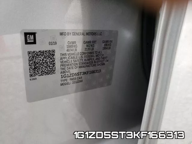 1G1ZD5ST3KF166313 фото 2