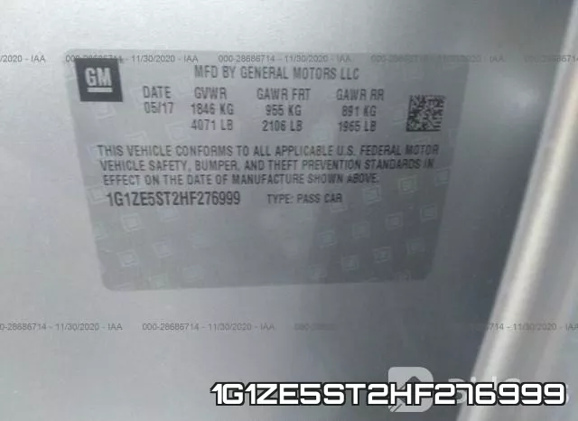 1G1ZE5ST2HF276999 фото 10