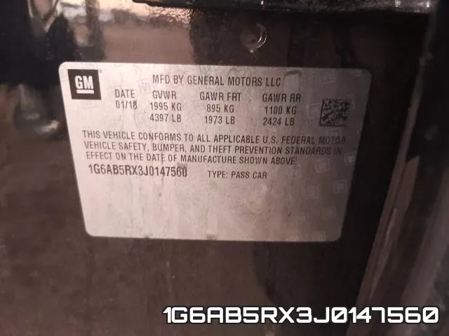 1G6AB5RX3J0147560 фото 2