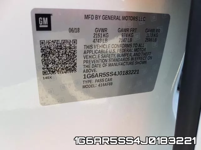 1G6AR5SS4J0183221 фото 2