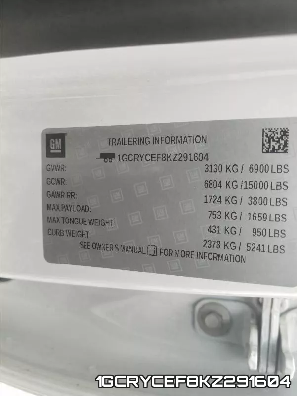 1GCRYCEF8KZ291604 фото 2