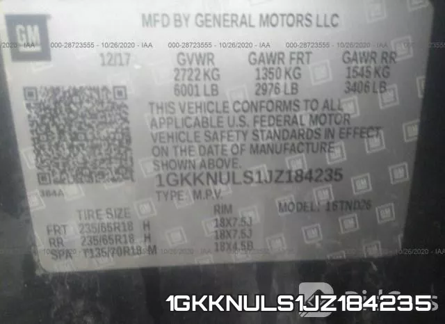 1GKKNULS1JZ184235 фото 10