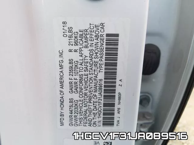1HGCV1F31JA089516 фото 2