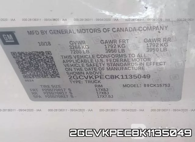 2GCVKPEC8K1135049 фото 10