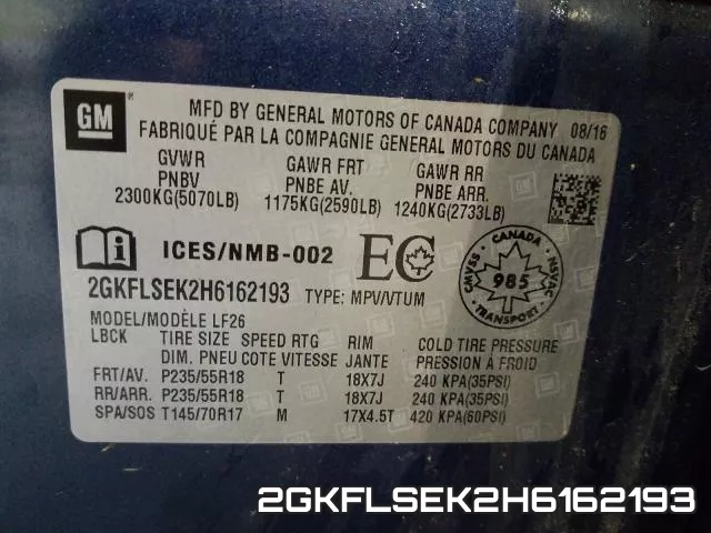 2GKFLSEK2H6162193 фото 2