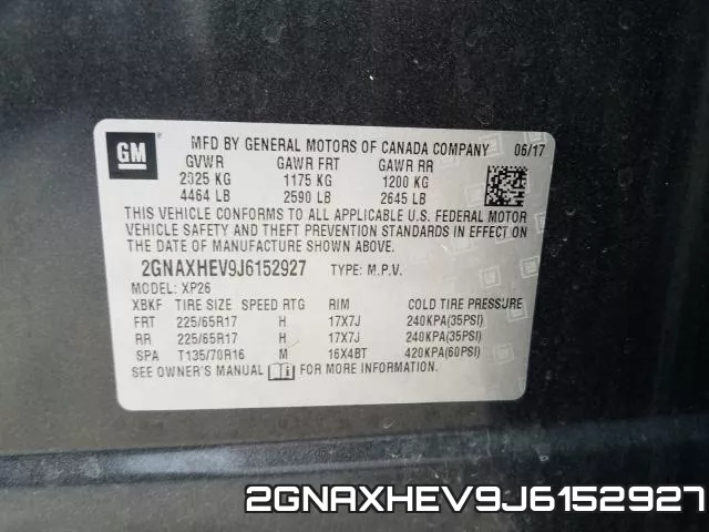 2GNAXHEV9J6152927 фото 2