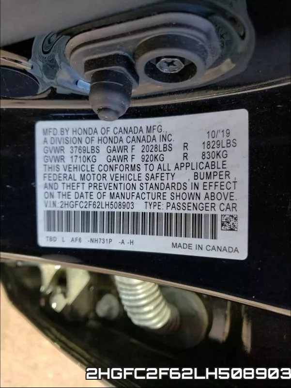 2HGFC2F62LH508903 фото 2