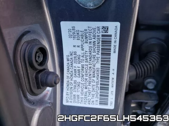 2HGFC2F65LH545363 фото 2