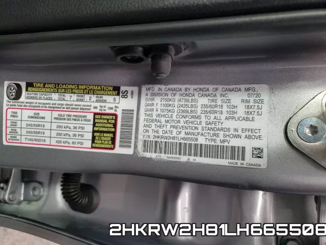2HKRW2H81LH665508 фото 2