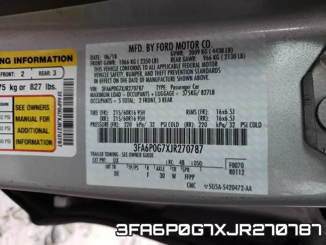3FA6P0G7XJR270787 фото 2